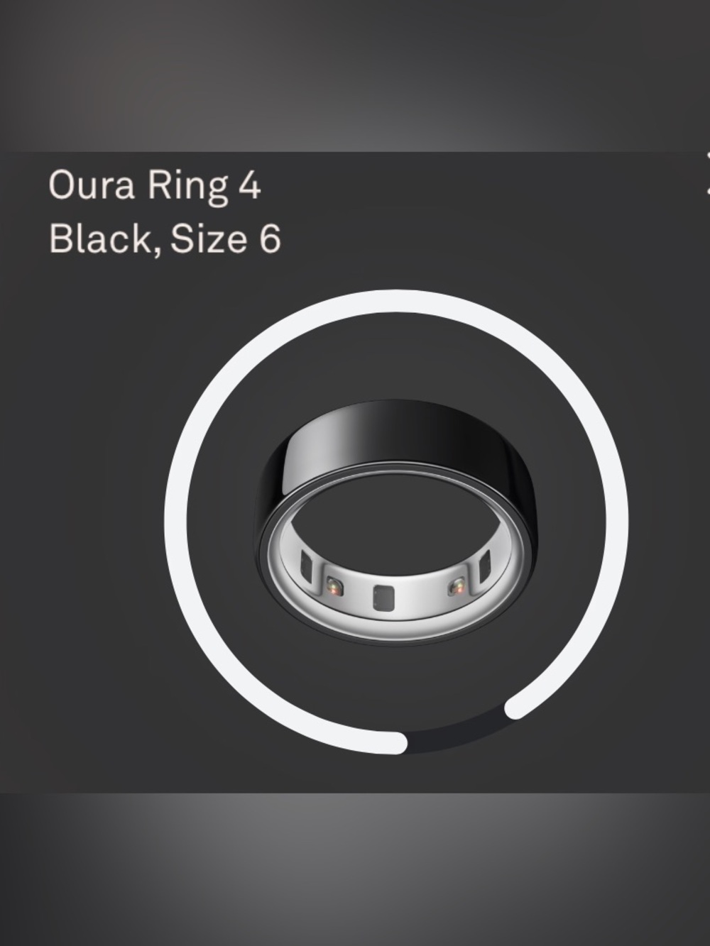 Oura Ring 4 Black with Silver Interior